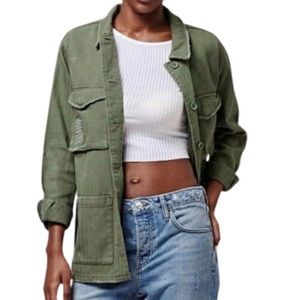 Topshop Utility Jacket | Green | Size 6